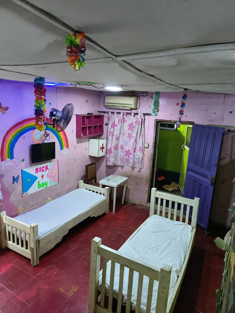 The Peachmark Schools sick bay, a dedicated room for pupils who need to rest or receive first aid