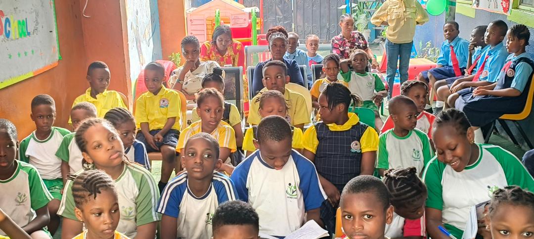 Peachmark pupils gathered for a school assembly